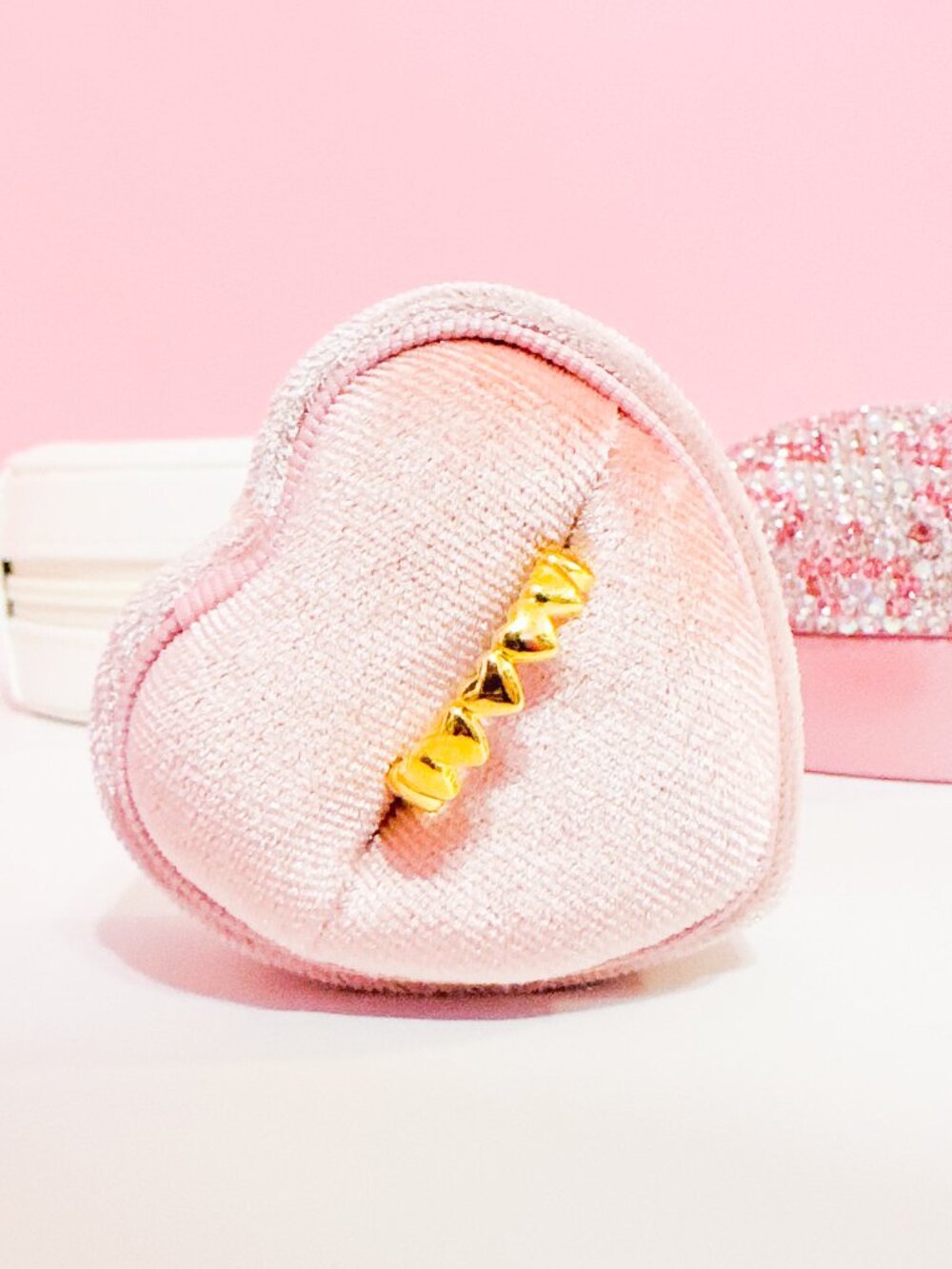 Gold Plated Heart Band Ring Dainty Stackable Ring Size 7.5